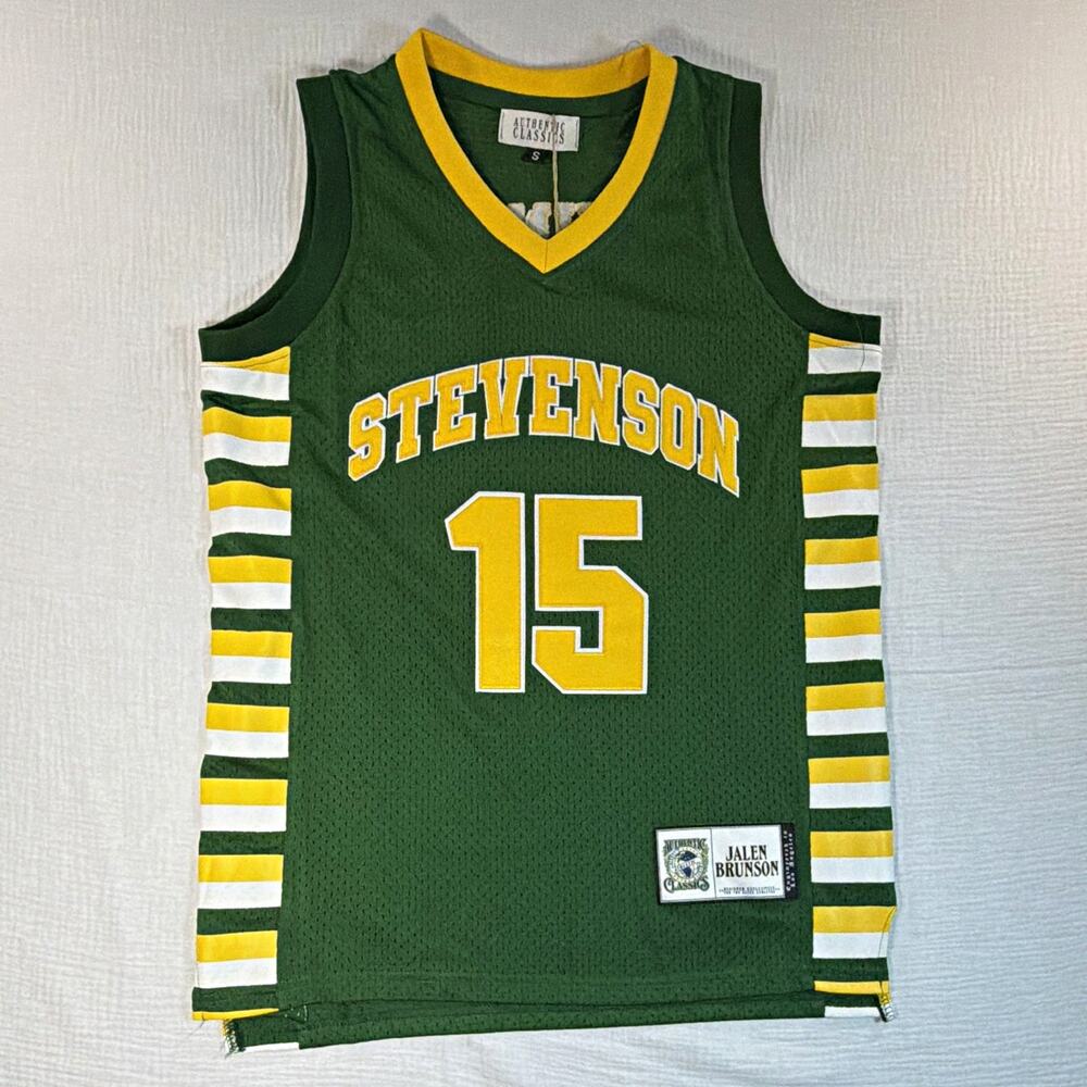 Authentic Classics Stevenson high school Jalen Brunson #15 Basketball Jersey S